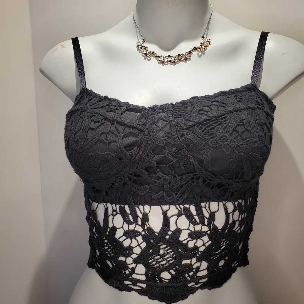 Revamped Dark Crochet Tank Top - Picture 2 of 5